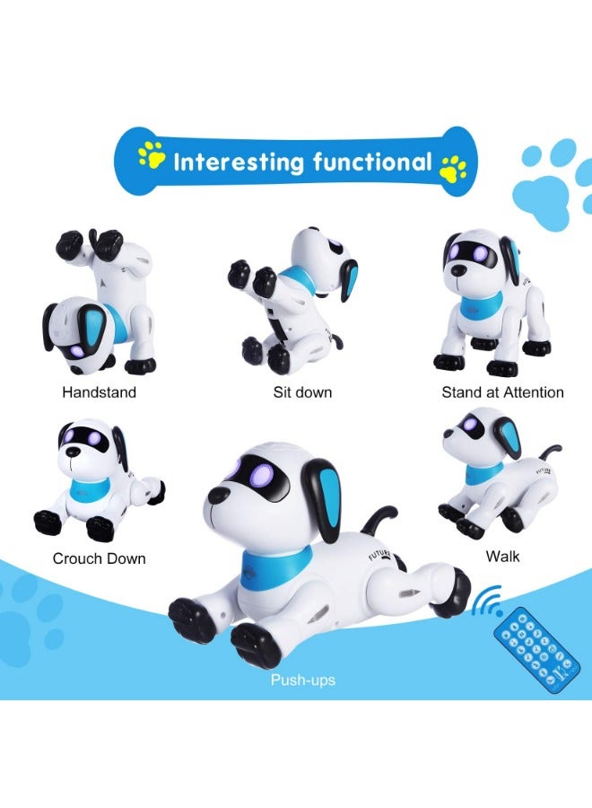 Remote Control Robot Dog Toy | Programmable Interactive Dancing Robot for Kids 5+ - RC Stunt Dog with Sound & LED Eyes