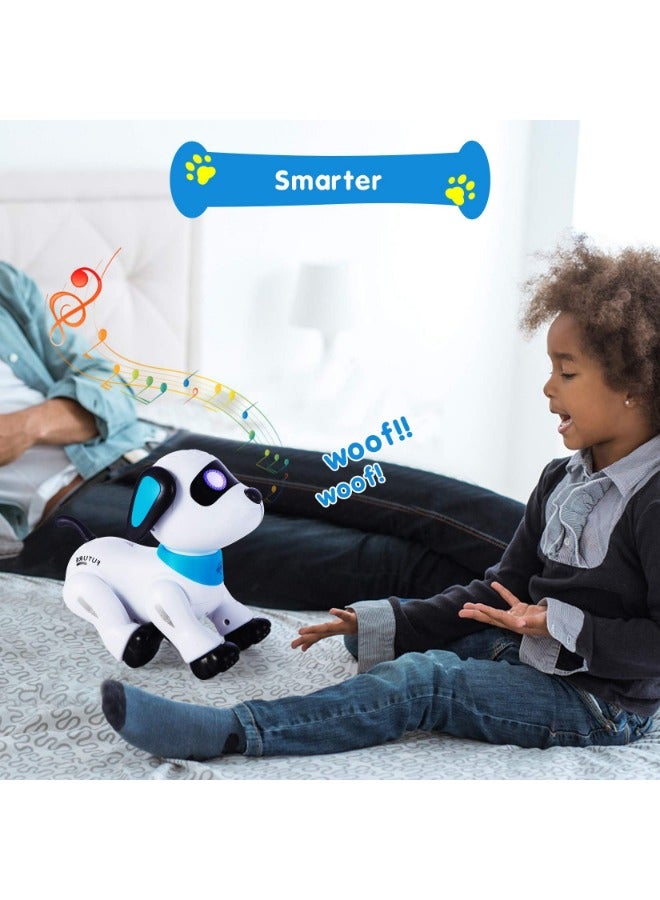 Remote Control Robot Dog Toy | Programmable Interactive Dancing Robot for Kids 5+ - RC Stunt Dog with Sound & LED Eyes