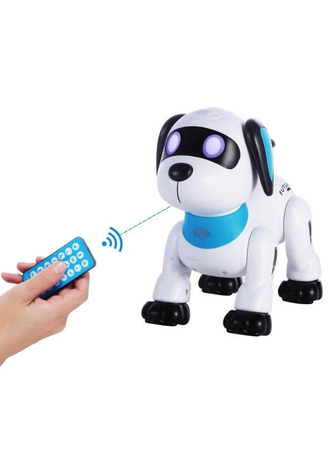 Remote Control Robot Dog Toy | Programmable Interactive Dancing Robot for Kids 5+ - RC Stunt Dog with Sound & LED Eyes