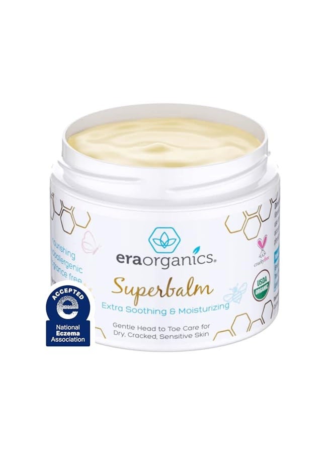 Era Organics Healing Ointment For Babies - Usda Certified Organic Natural Gentle Moisturizer For Sensitive Skin Prone To Baby Eczema, Cradle Cap (Infant Seborrheic Dermatitis), Rashes, Hives And More