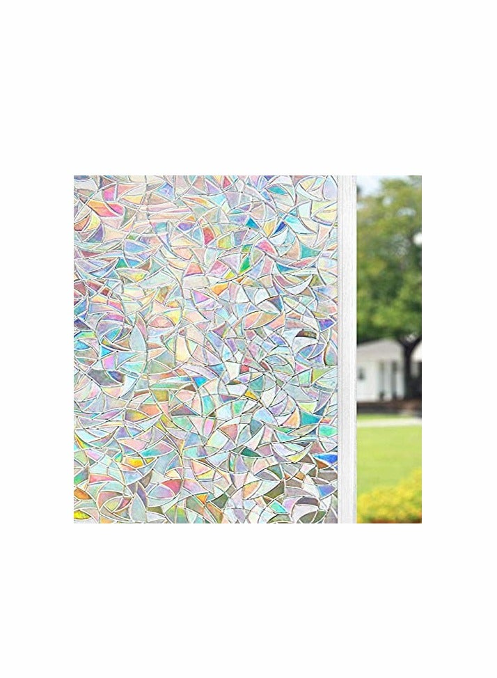 Window Film Decorative Privacy Film 3D No Glue Holographic Glass Sticker for Glass Door Home House Ofiice Heat Control Anti UV 17.5 x 78.7 inches