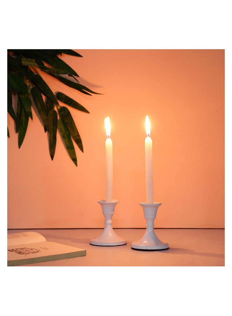 Voidrop Mini Candlestick Holders Set 2 Pcs Taper Candle Holders Candle Holders For Table Centerpiece For Wedding Festival Party And Festival Decor White