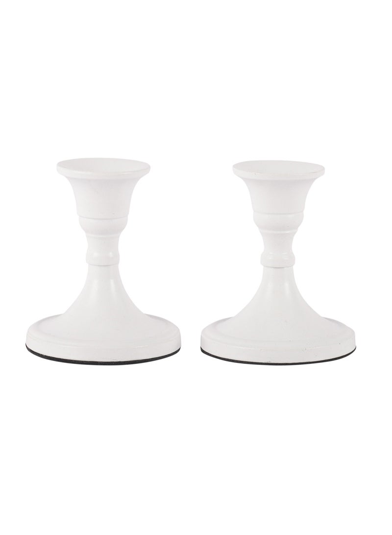 Voidrop Mini Candlestick Holders Set 2 Pcs Taper Candle Holders Candle Holders For Table Centerpiece For Wedding Festival Party And Festival Decor White