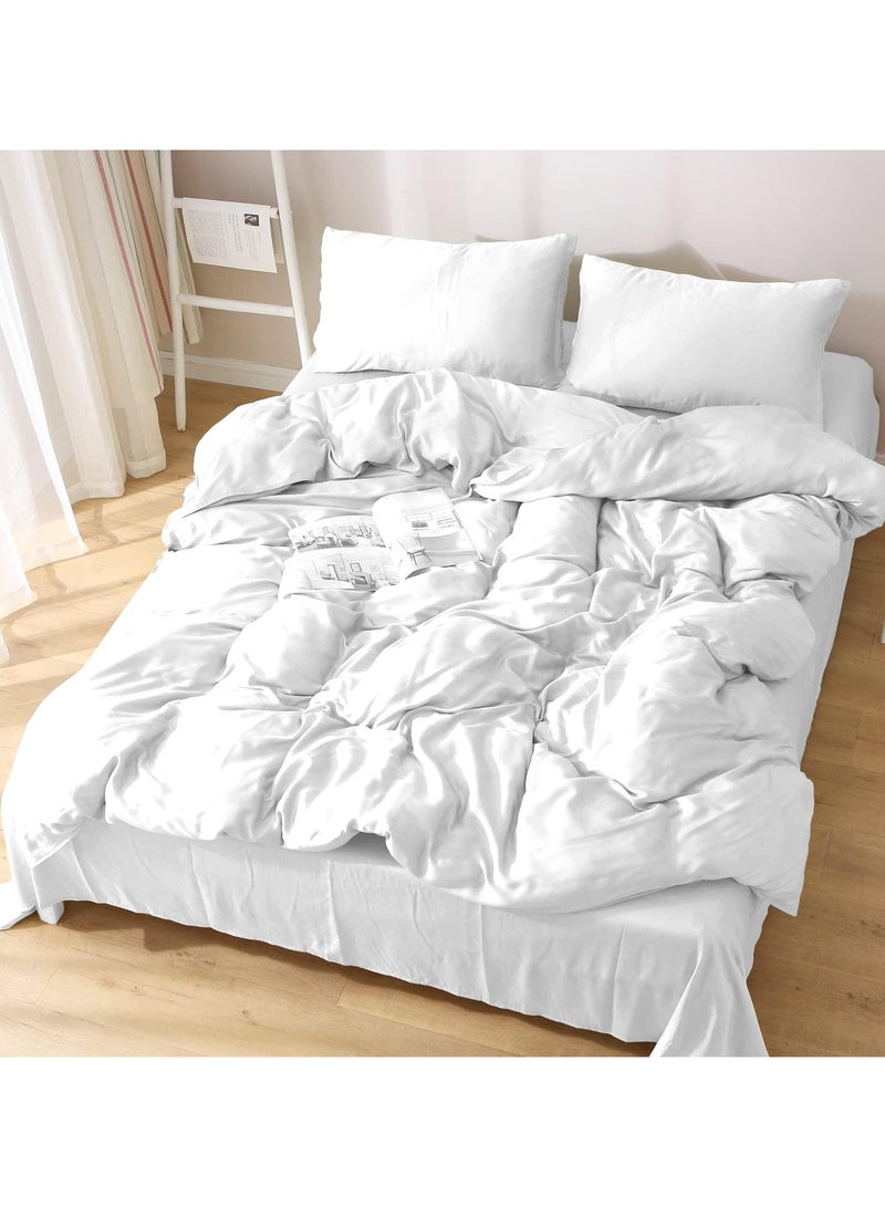 Cottage Style Microfiber Comforter Quilt, Ultra-Soft White Duvet for a Cozy Night's Sleep, Available in King (240x260 cm), Queen (220x240 cm), and Single (160x230 cm) Sizes