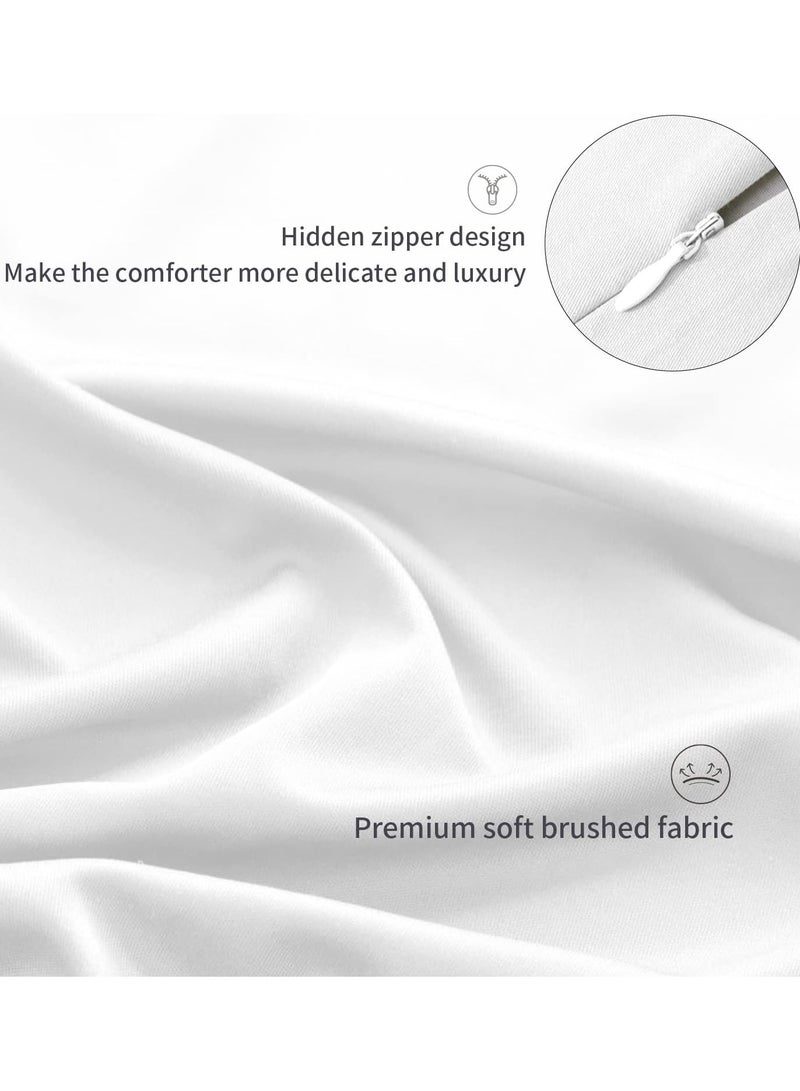 Cottage Style Microfiber Comforter Quilt, Ultra-Soft White Duvet for a Cozy Night's Sleep, Available in King (240x260 cm), Queen (220x240 cm), and Single (160x230 cm) Sizes