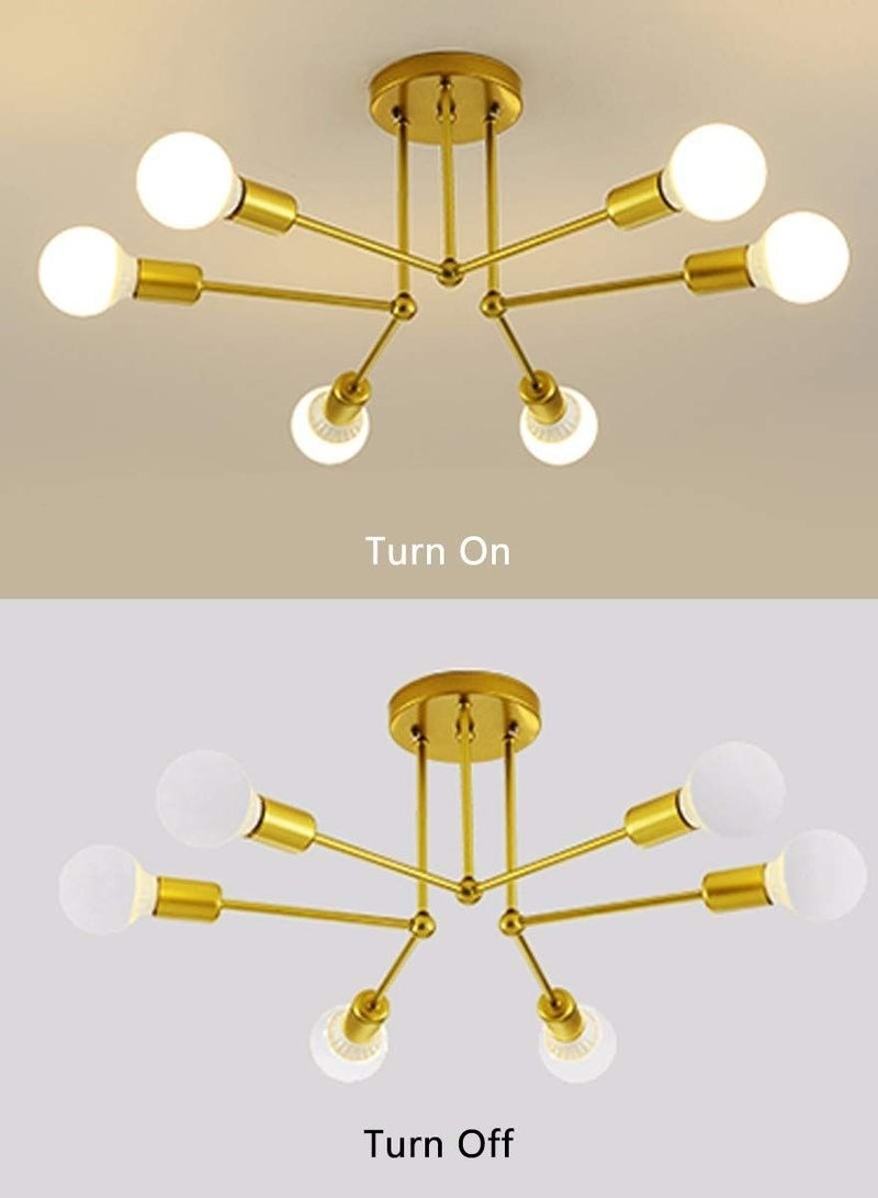 Semi Flush Mount Ceiling Chandelier 6-Lights