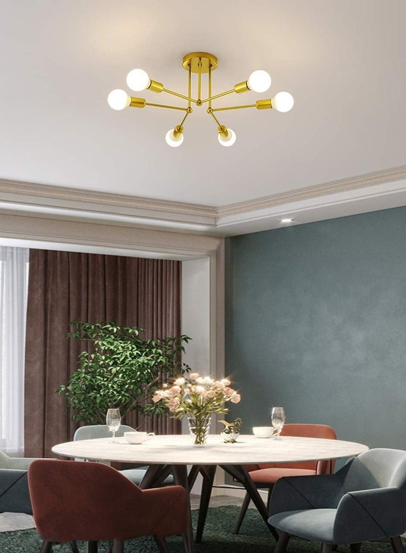 Semi Flush Mount Ceiling Chandelier 6-Lights