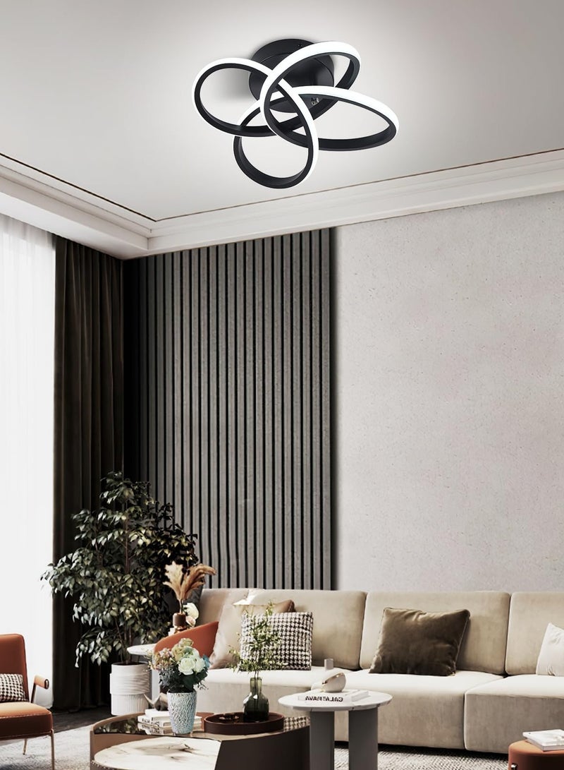 Hallway Light,Black Flush Mount Chandelier,LED Ceiling Lights Kitchen Led Light Fixtures for Foyer Bedroom Garage Bathroom Balcony Corridor Entryway Stair Aisle Ceiling Lamp,6000K