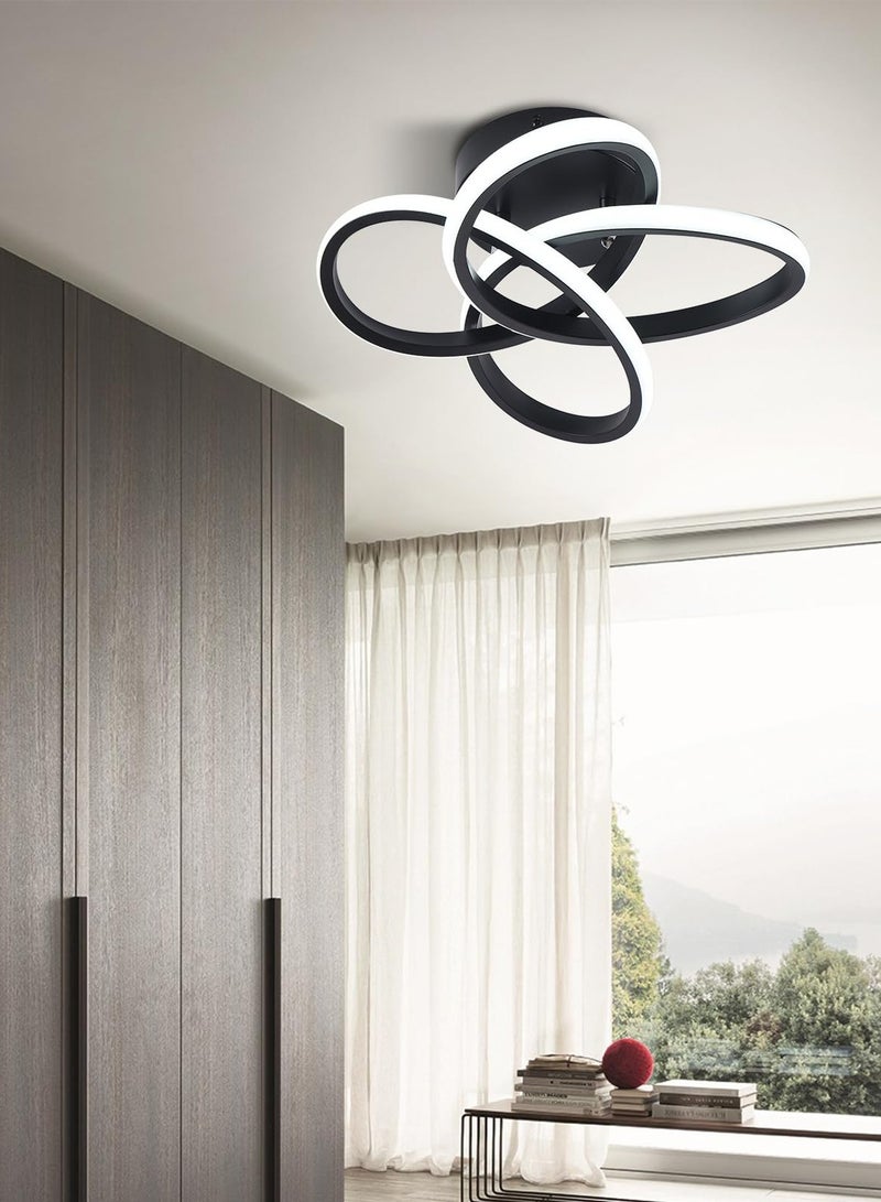 Hallway Light,Black Flush Mount Chandelier,LED Ceiling Lights Kitchen Led Light Fixtures for Foyer Bedroom Garage Bathroom Balcony Corridor Entryway Stair Aisle Ceiling Lamp,6000K