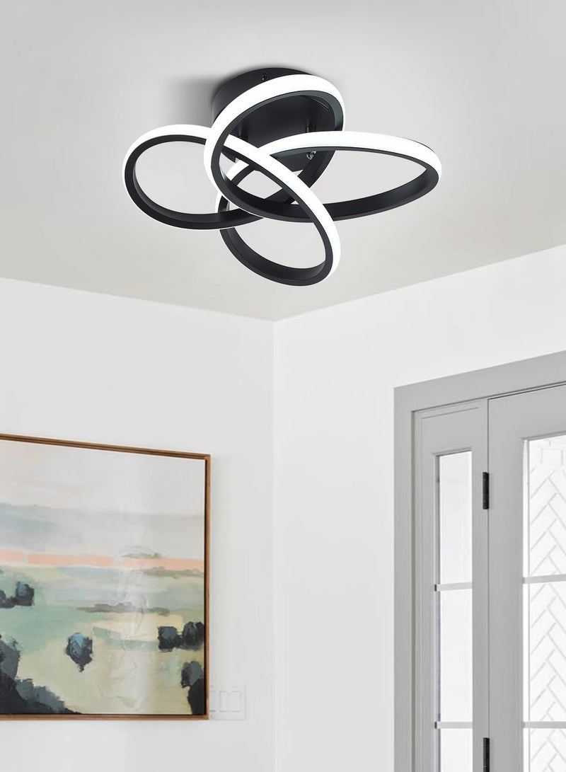 Hallway Light,Black Flush Mount Chandelier,LED Ceiling Lights Kitchen Led Light Fixtures for Foyer Bedroom Garage Bathroom Balcony Corridor Entryway Stair Aisle Ceiling Lamp,6000K