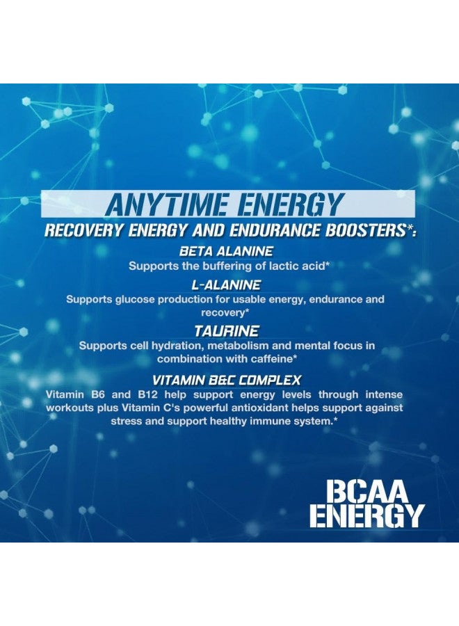 EVL BCAAs Amino Acids Powder - BCAA Energy Pre Workout Powder for Muscle Recovery Lean Growth and Endurance - Rehydrating BCAA Powder Post Workout Recovery Drink with Natural Caffeine - Blue Raz