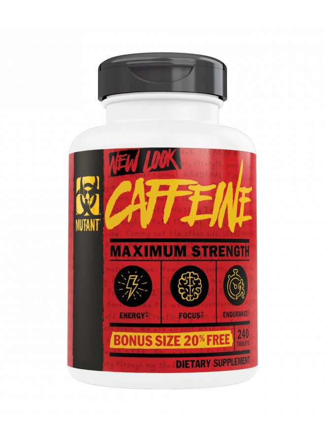 Mutant Caffeine Pure and Straightforward Pharmaceutical-Grade Caffeine Pills Helps to Temporarily Restore Mental Alertness or Wakefulness When Fatigued 240 Tablets