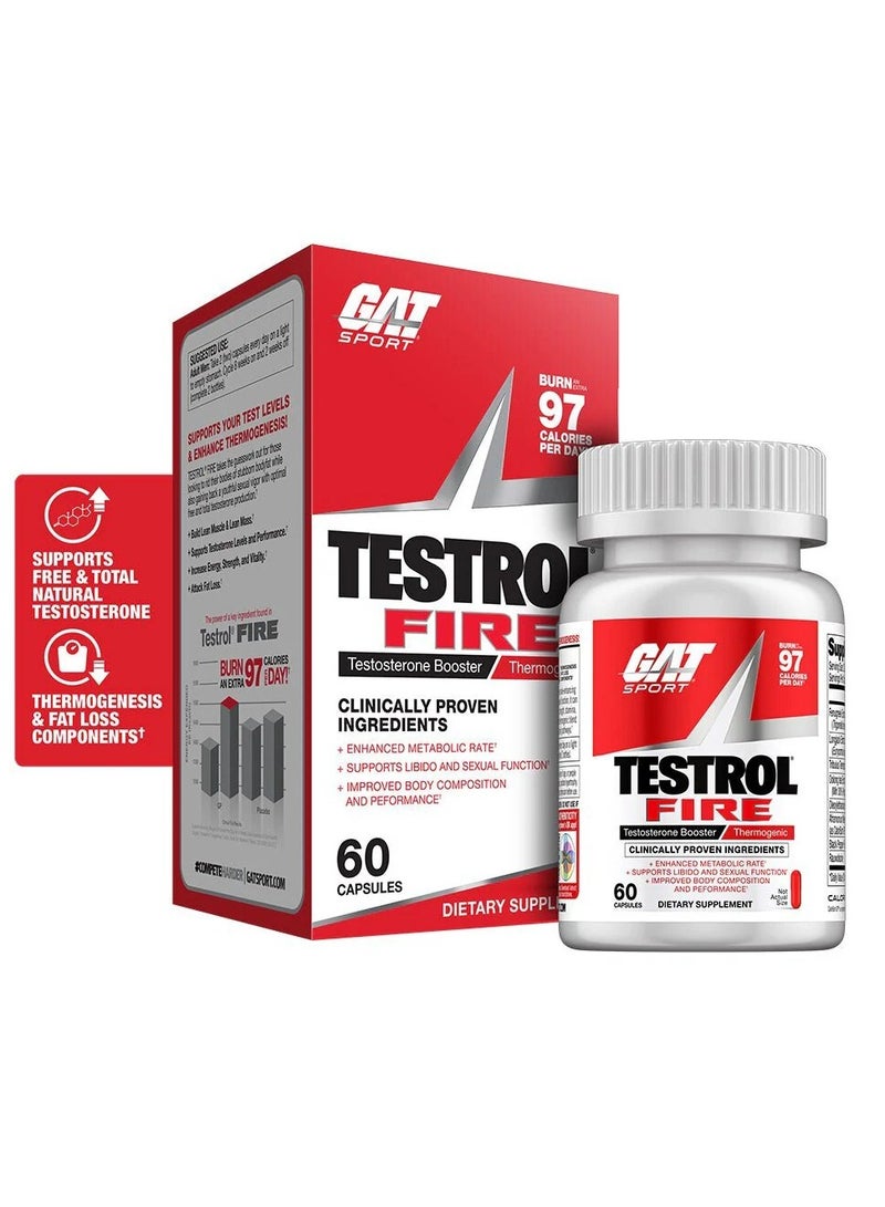 Gat Sport, Testrol Fire, 60 Tabs, 30 Servings