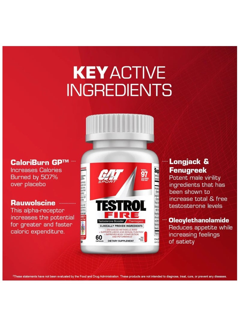 Gat Sport, Testrol Fire, 60 Tabs, 30 Servings