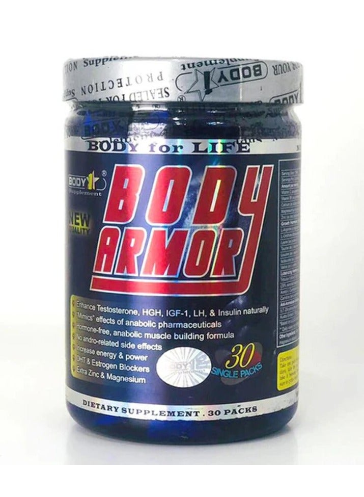 Body Armor, Testosterone Blue, 30 Single Packs, 30 Servings