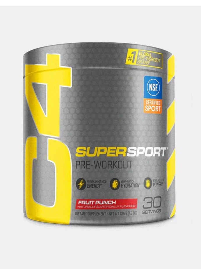 Cellucor C4, Super Sport, Pre Workout, Fruit Punch, 225g, 30 Servings