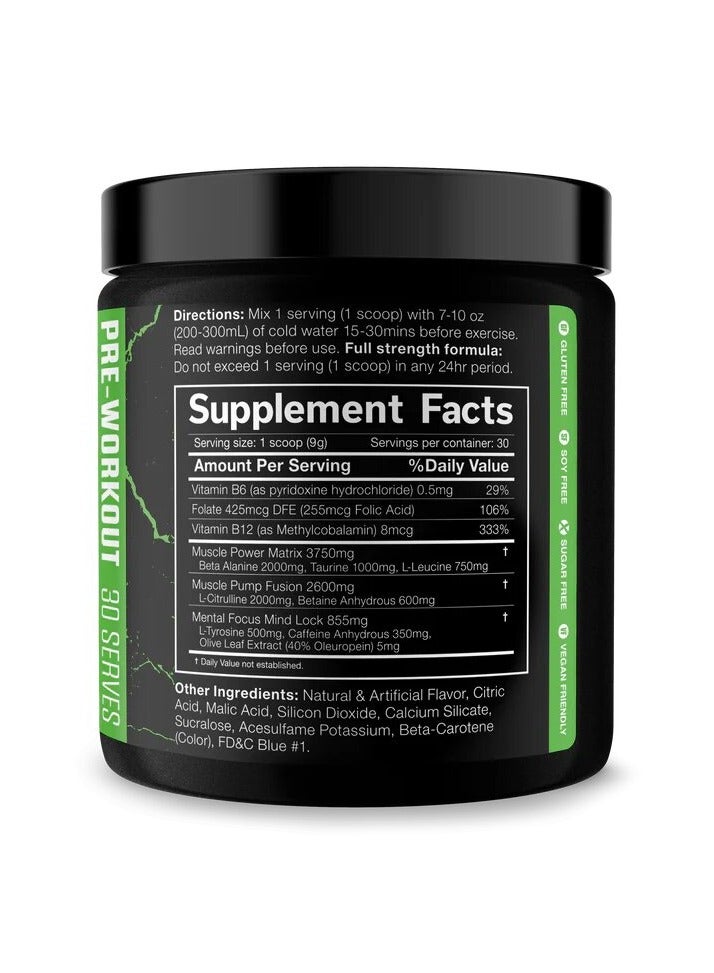 JNX Sports, The Shadow, Pre Workout, Green Apple, 270g, 30 Servings