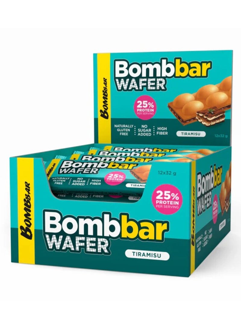 Bombbar, Protein Wafer Bar, Tiramisu,12x32g