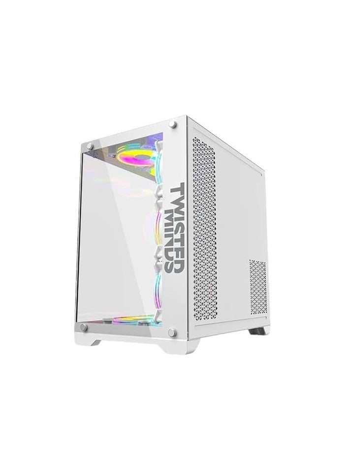 Twisted Minds Bullet-07 Glass Mid Tower Gaming Case - White