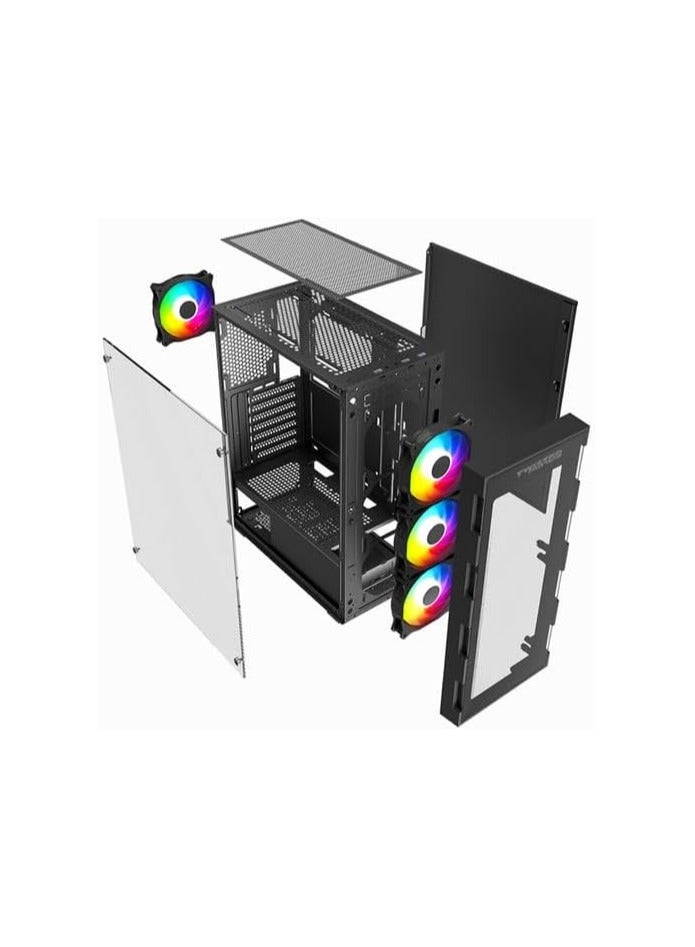 Twisted Minds 03 Apex Mid Tower Gaming Case TM-GM-III-B Black