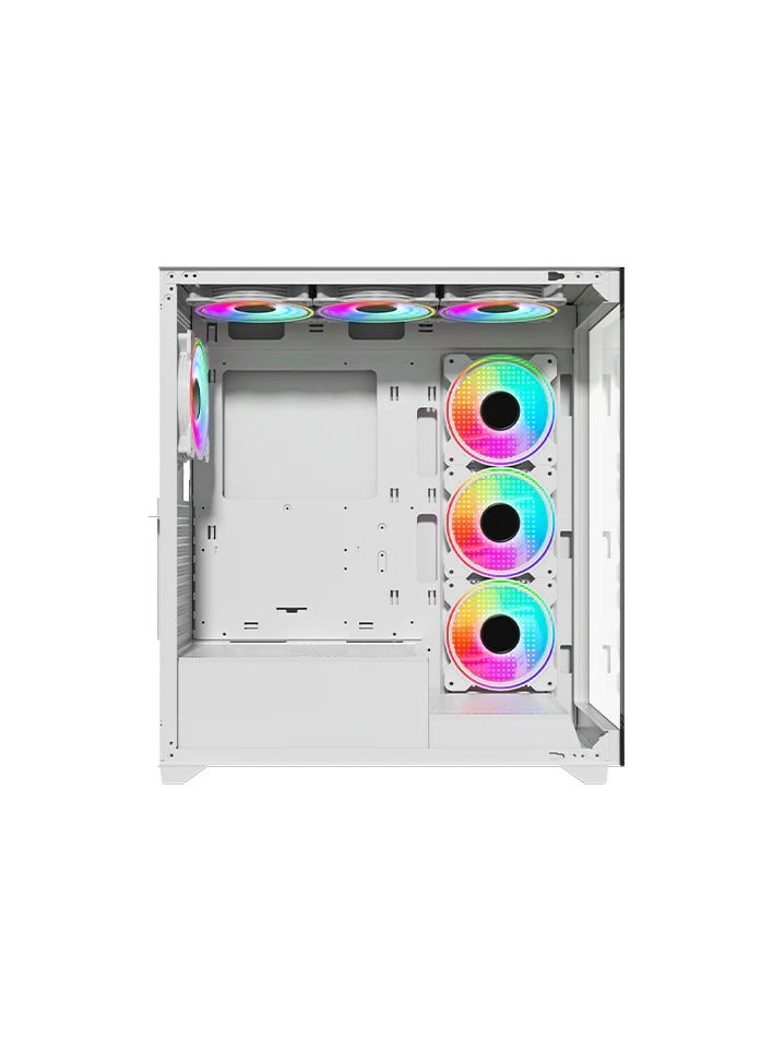 Twisted Minds Quantum Glass Mid Tower Gaming Case - White