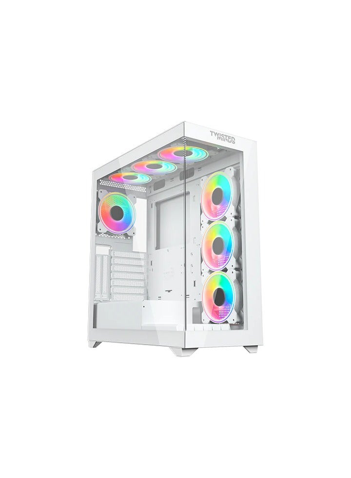 Twisted Minds Quantum Glass Mid Tower Gaming Case - White