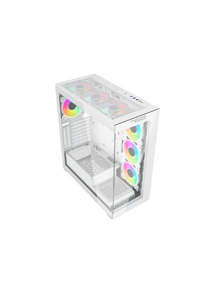 Twisted Minds Quantum Glass Mid Tower Gaming Case - White