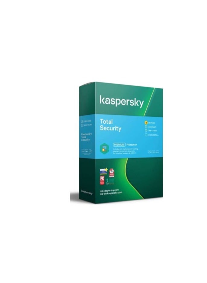 Kaspersky Total Security - 4 Devices - 1 Year Premium Protection