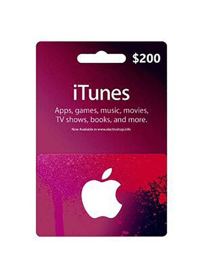 iTunes 200$ -USA (Delivery via SMS/WhatsApp)