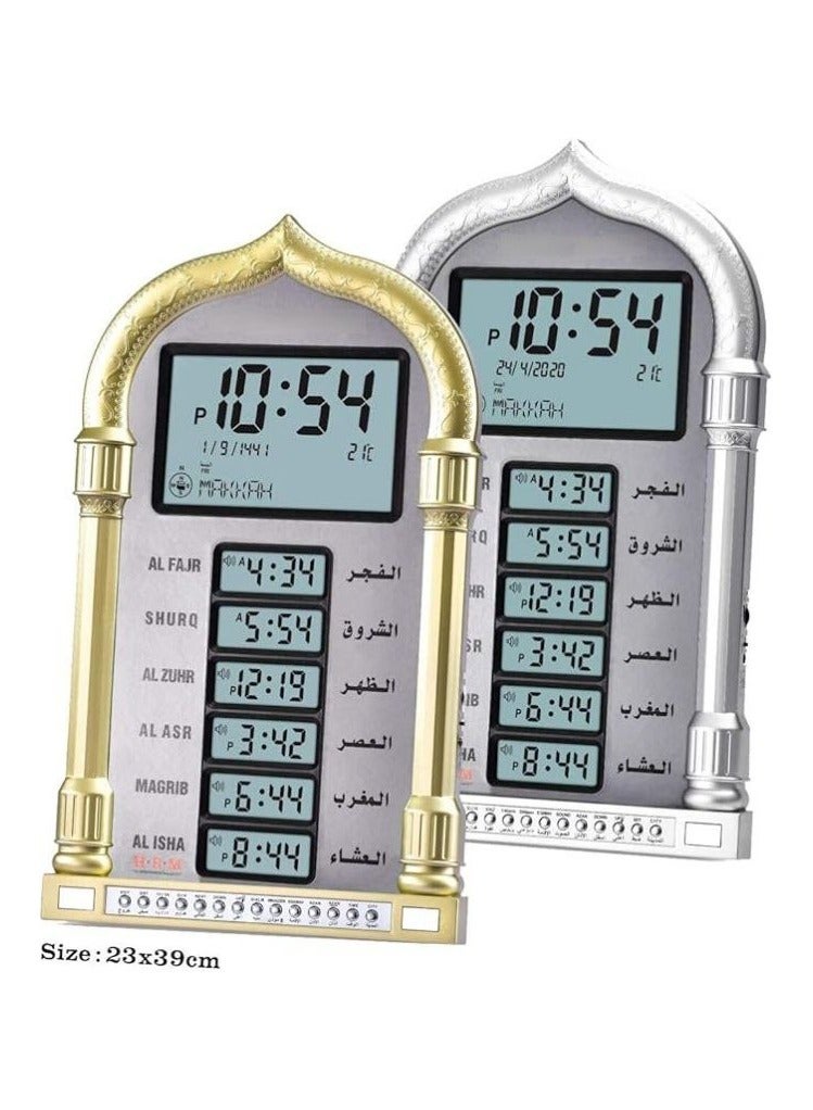 Large Muslim Islamic Prayer Clock Praying Azan Alarm Wall Clock With World Time Function Mosque Prayer Clock Islam Worldwide Prayer Time