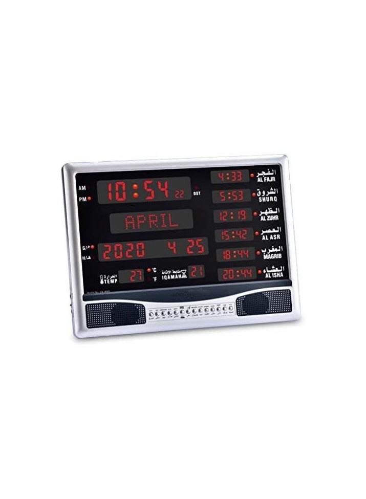 Muslim Prayer Azan Clock With LED Display Islamic Table Reminder Muslim Alarm Clock Ramadan Mosque Clock