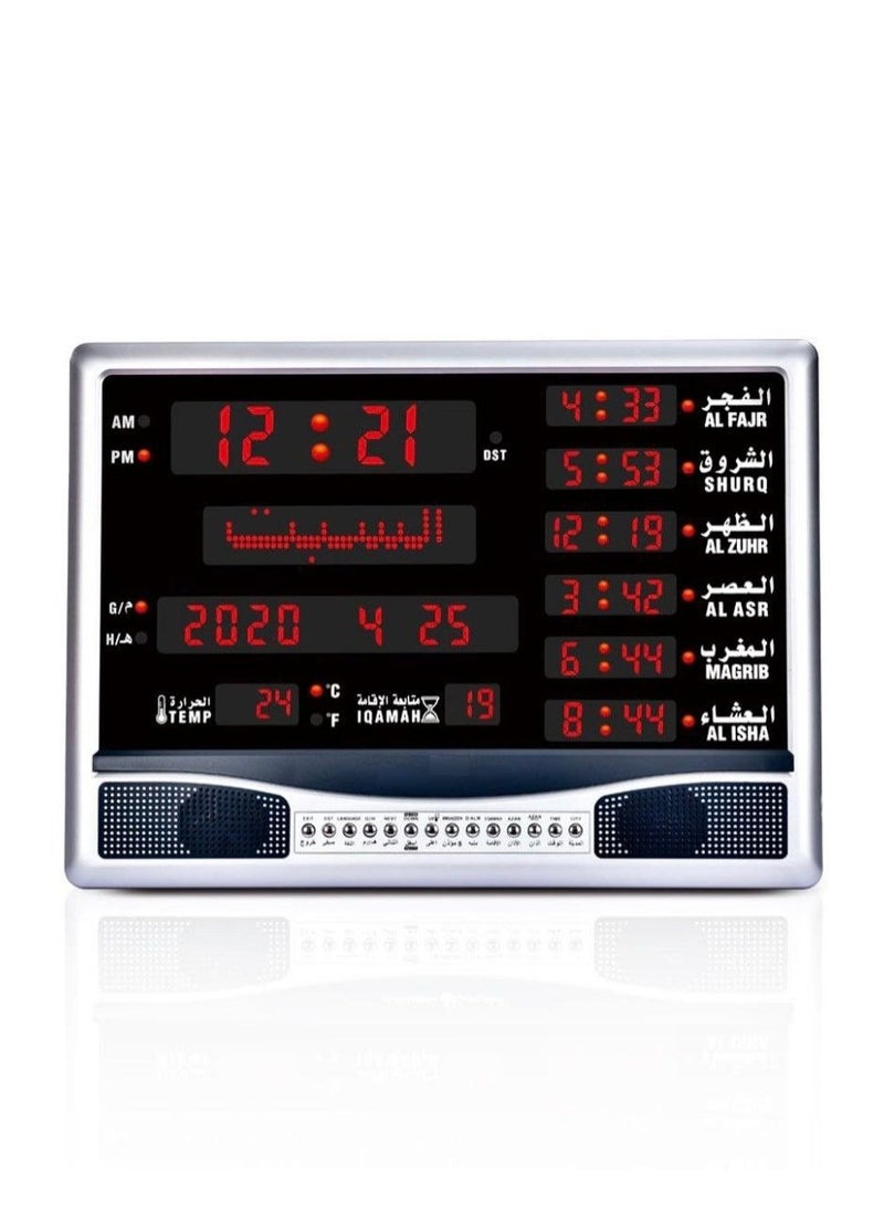 Muslim Prayer Azan Clock With LED Display Islamic Table Reminder Muslim Alarm Clock Ramadan Mosque Clock