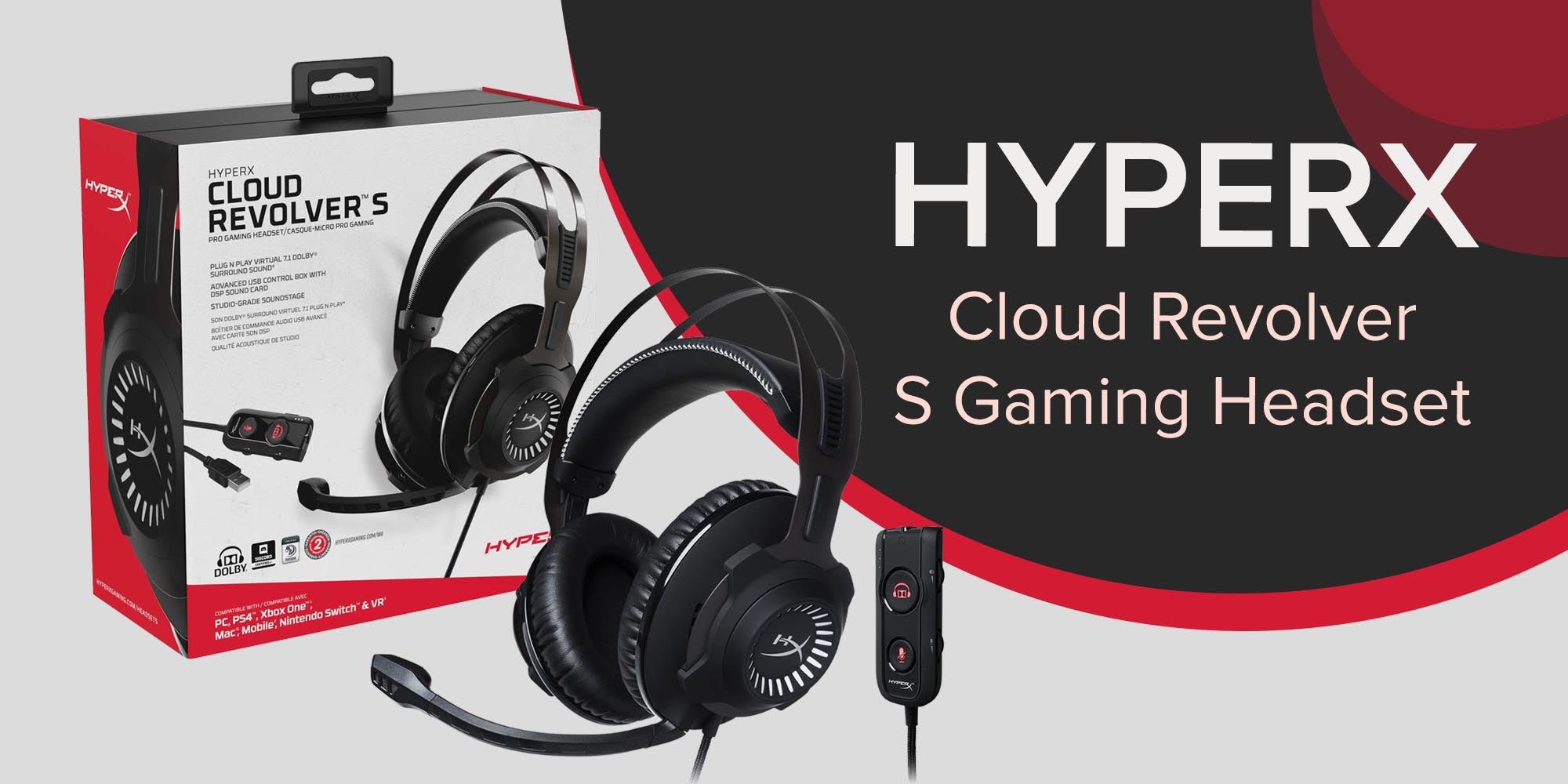 Cloud Revolver S Gaming Headset For PS4/PS5/XOne/XSeries/NSwitch/PC