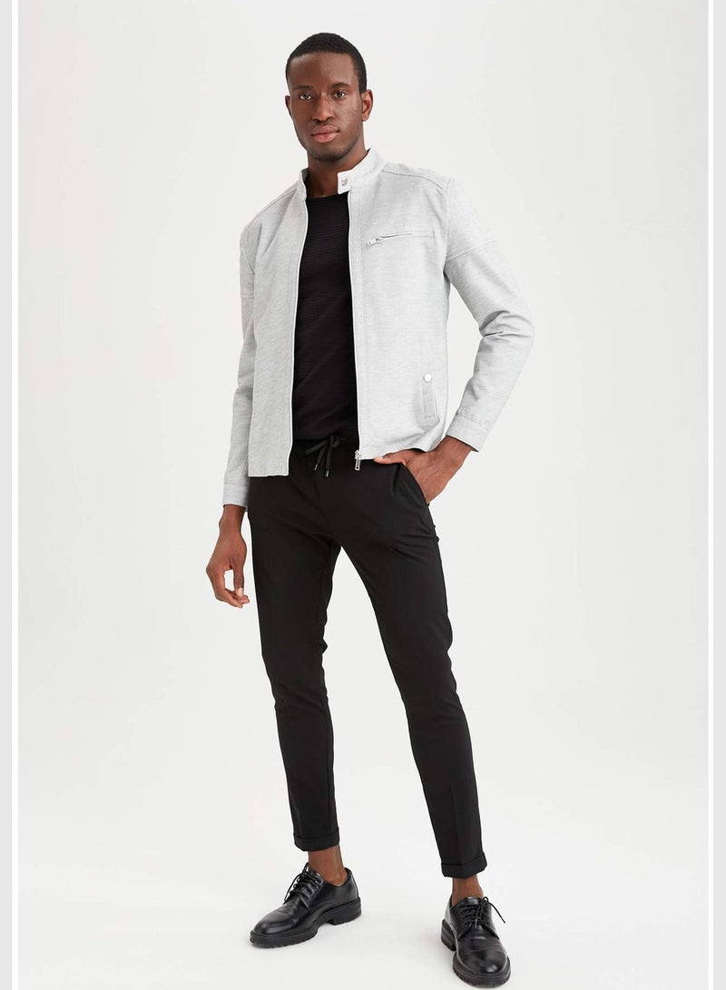 Slim Fit Zippered Cardigan