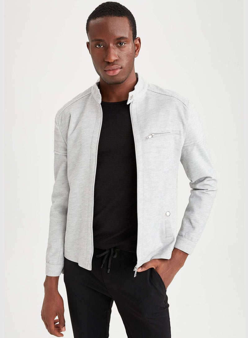 Slim Fit Zippered Cardigan