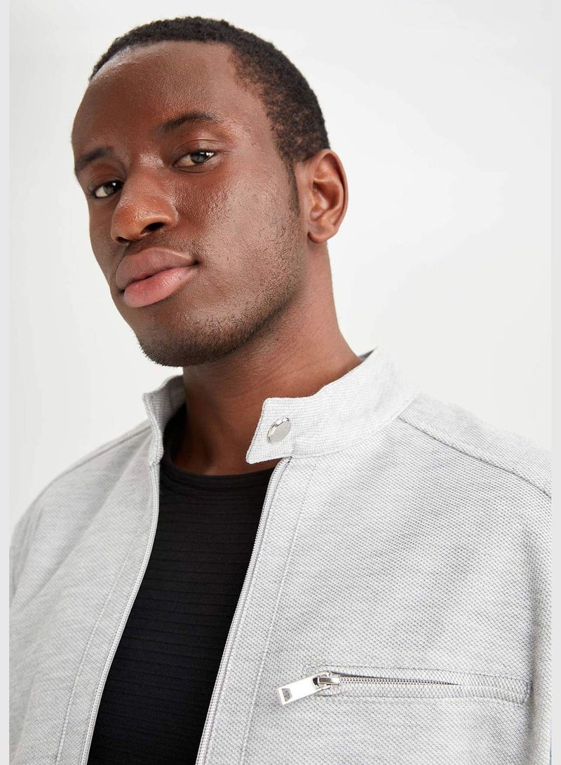 Slim Fit Zippered Cardigan