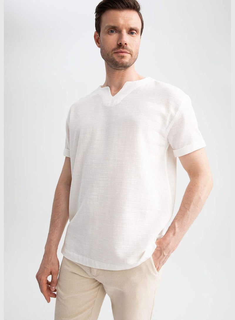 Regular Fit V-Neck Short Sleeve Shirt