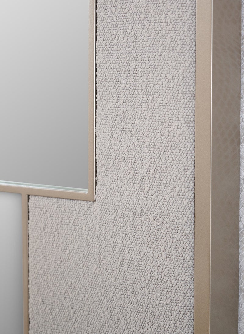 Emerson Mirror Upholstered, Stainless Steel Lux Titanium