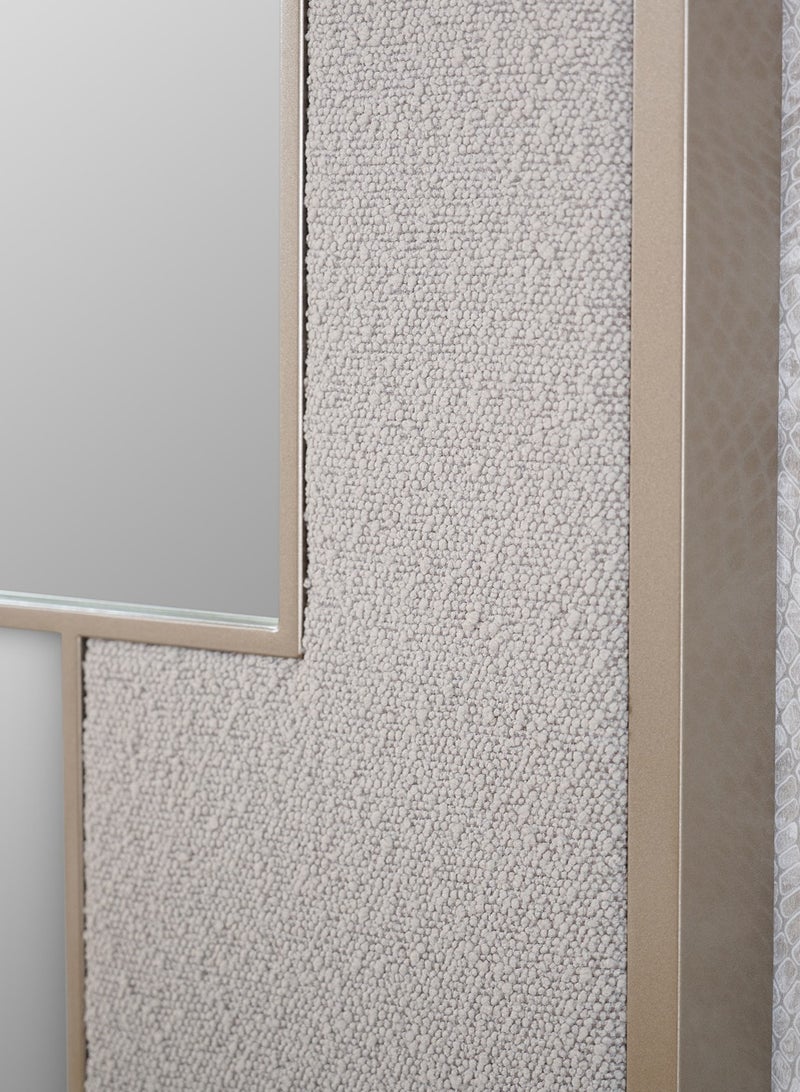 Emerson Mirror Upholstered, Stainless Steel Lux Titanium