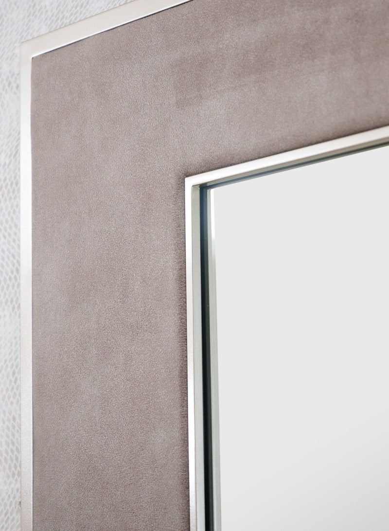 Emerson Mirror Upholstered, Stainless Steel Lux Titanium