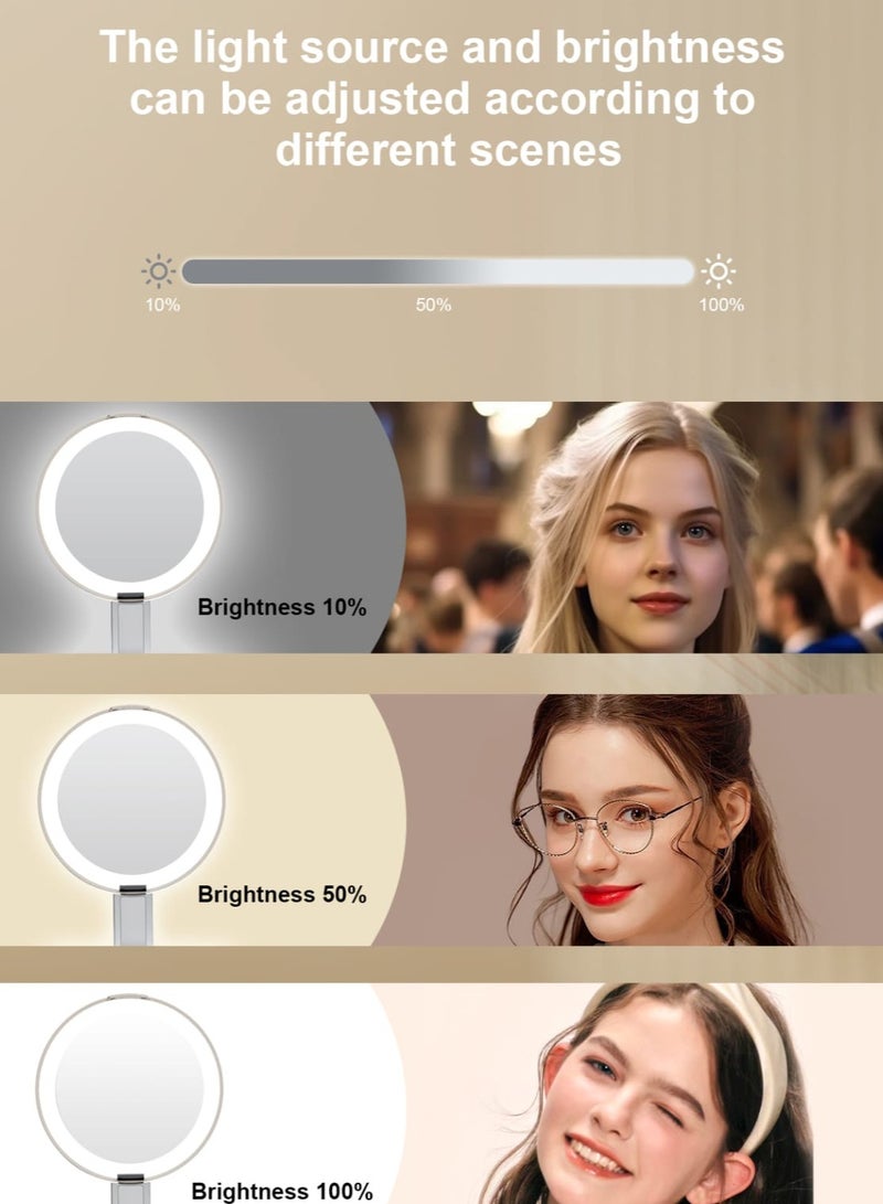 Magnetic Fill Light Mirror Featuring Three Types Of Scene Lighting, A Powerful Fill Light Effect, And An Adjustable Magnetic Bracket With Multiple Circuit Protection For Enhanced Safety And Versatility.