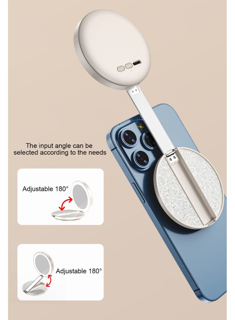 Magnetic Fill Light Mirror Featuring Three Types Of Scene Lighting, A Powerful Fill Light Effect, And An Adjustable Magnetic Bracket With Multiple Circuit Protection For Enhanced Safety And Versatility.