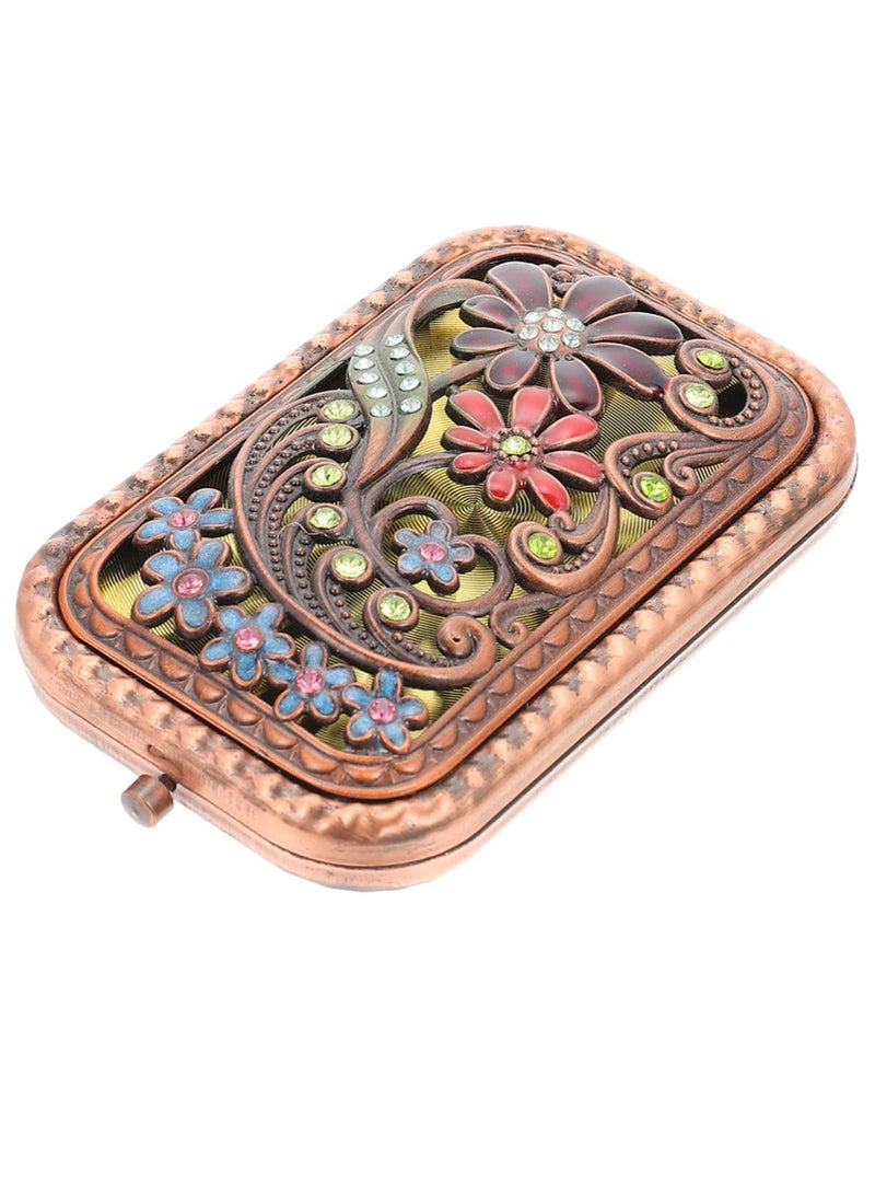 Compact Dual Sided Folding Handheld Mirror for Travel Lightweight Makeup Purse Mirror Decorative Design