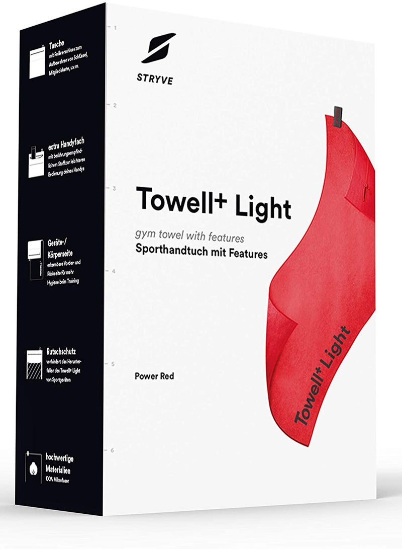 TOWELL + MICRO - IN MICROFIBRE POWER RED 105cm x 42.5cm