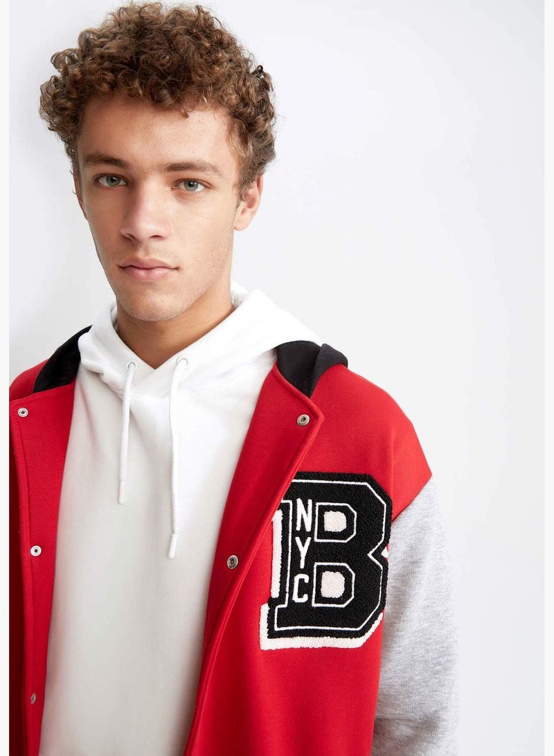 Man Oversize Fit Bomber Long Sleeve Knitted Cardigan