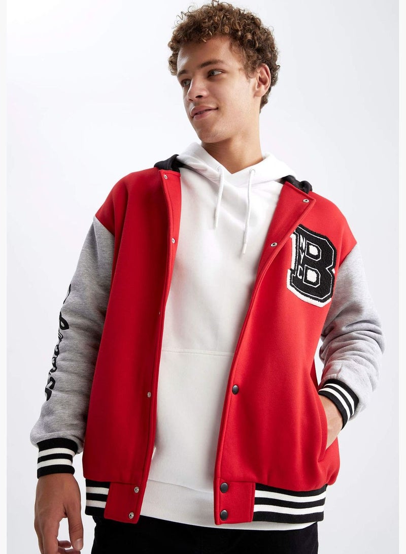Man Oversize Fit Bomber Long Sleeve Knitted Cardigan