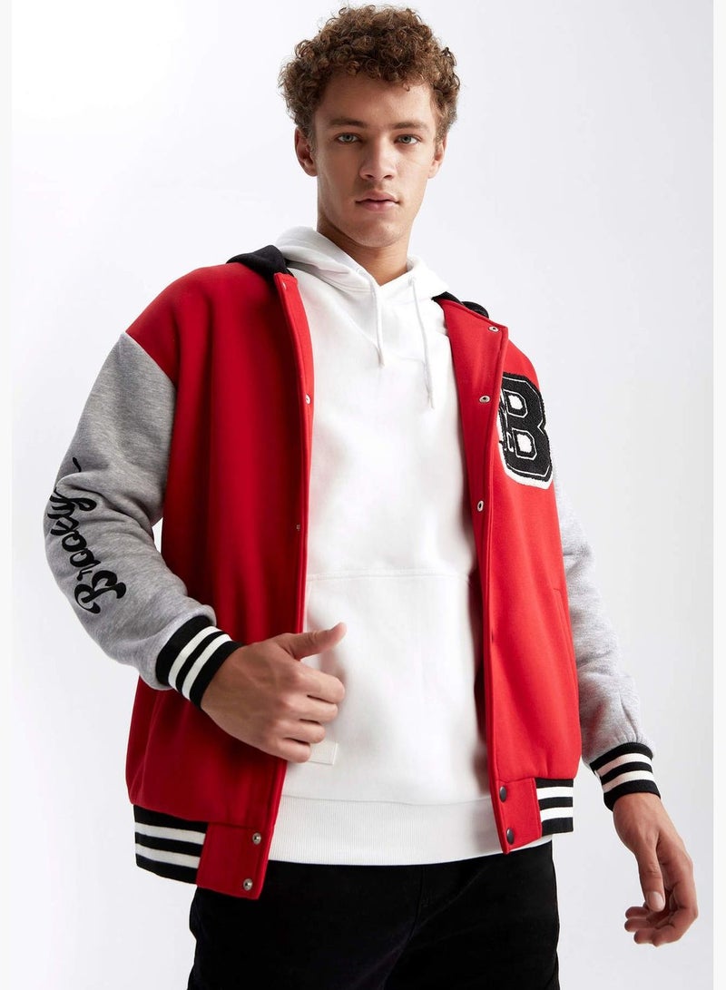 Man Oversize Fit Bomber Long Sleeve Knitted Cardigan