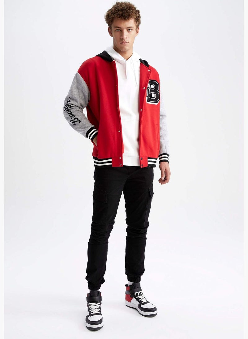 Man Oversize Fit Bomber Long Sleeve Knitted Cardigan