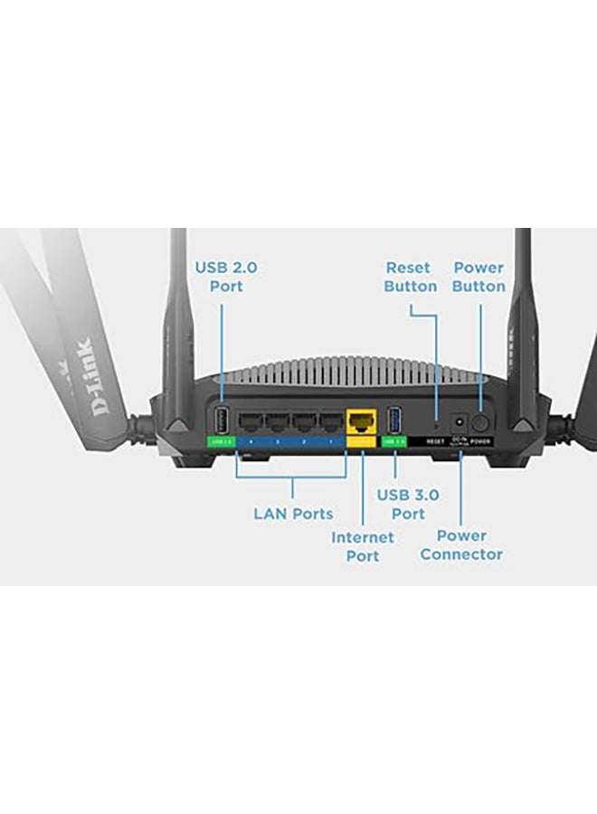 DIR-3040 AC3000 SMART MESH WIFI ROUTER Black