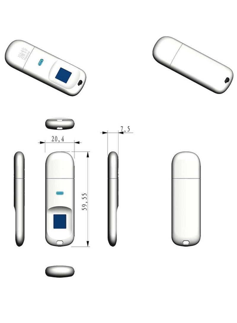 Fingerprint Recognition USB Drive with Encrypted Zinc Alloy Body 128GB Thumb Drive